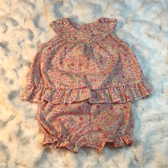 Vintage Little Lindsay Outfit Baby Girl Two Piece Floral | Size - 0-6 Months - Picture 4 of 12